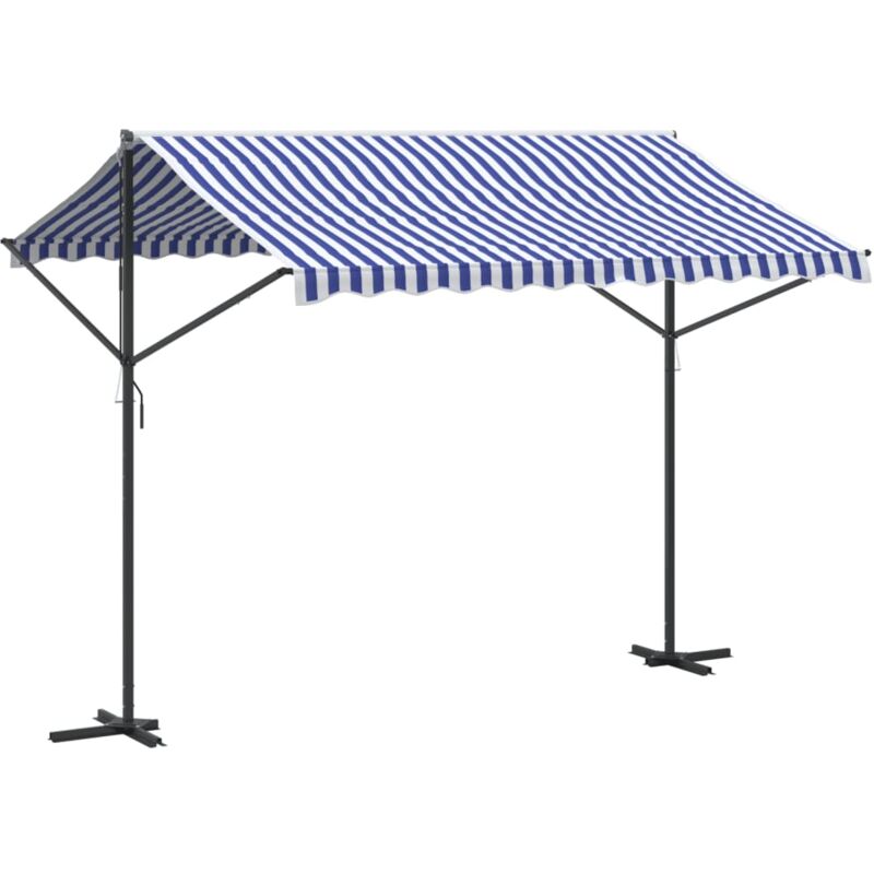 Vidaxl - Auvent autoportant bleu et blanc 300x300 cm tissu et acier