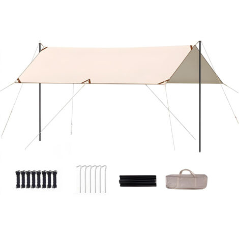 Auvent Tente Polyvalente Hexagonale Épaissir de 5 Couches Abat-Jour Pliant Portable Abri Solaire Étanche pour Camping, Jardin, Pique-Niques, Sortie Barbecue,300  300cm