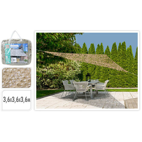 Auvent Tissu Triangulaire Couleur: Camuflée 360x360x360cm Ambiance