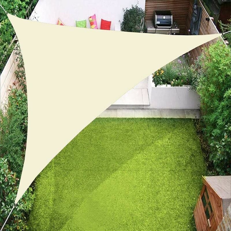 Lablanc - Auvent Triangulaire de voiles d'ombrage, Couverture d'auvent de Bloc uv de 98% pour la Cour extérieure de Jardin de pelouse de Patio Blanc