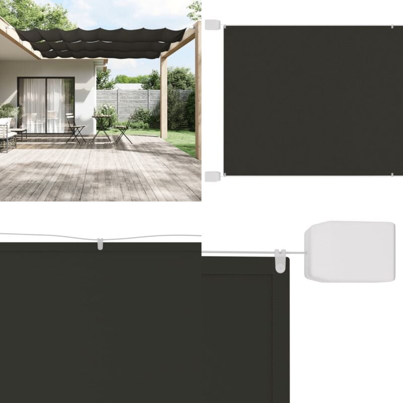 Auvent vertical Anthracite 100x1000 cm Tissu oxford - Parasol Vertical - Écran De Balcon - Voile D'ombrage - Intimité Balcon - Protection Solaire