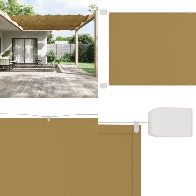 Auvent vertical Beige 140x1000 cm Tissu oxford - Auvent Vertical - Écran De Balcon - Intimité Balcon - Parasol - Voile D'ombrage - Home & Living