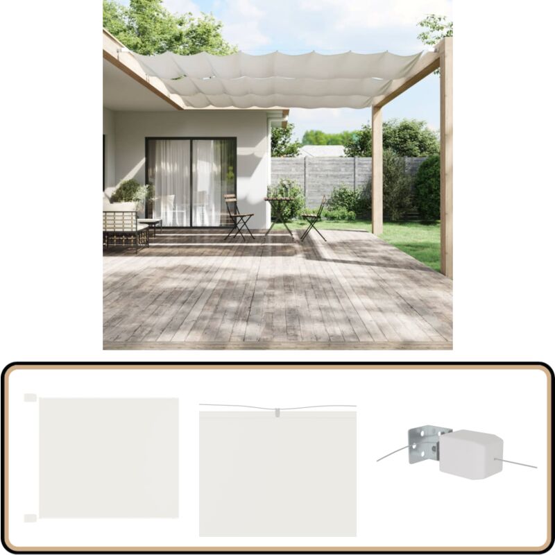 Auvent vertical Blanc 180x1000 cm Tissu oxford - Parasol - Voile D'ombrage - Écran De Balcon - Intimité Balcon - Protection Solaire