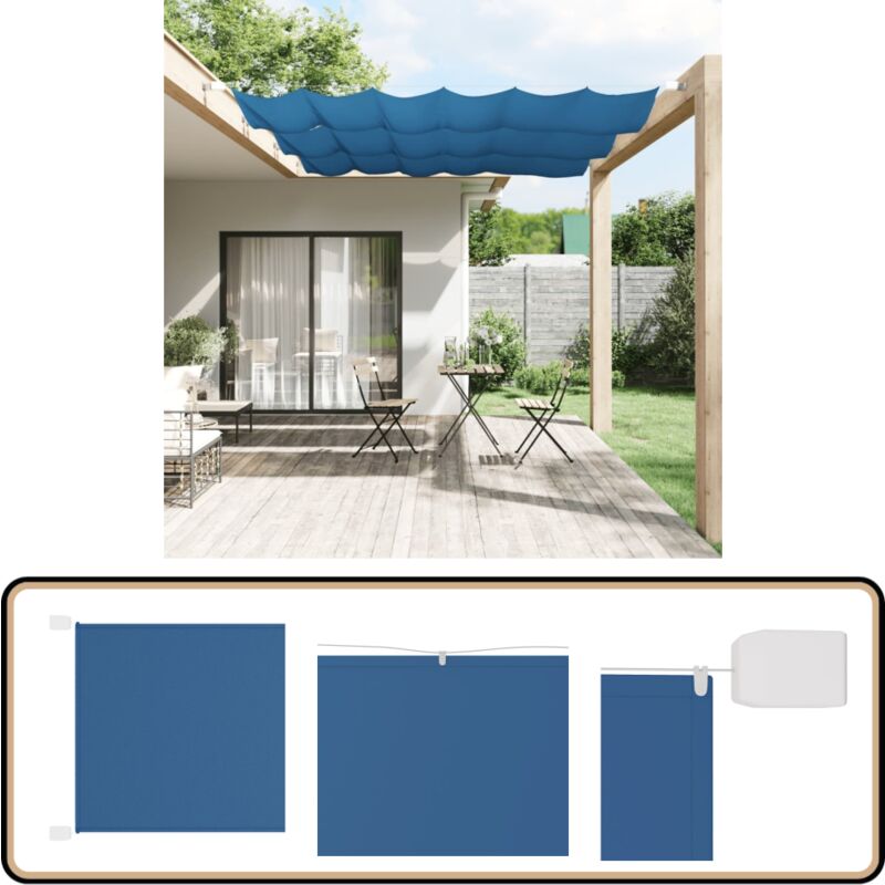 Vidaxl - Auvent vertical Bleu 100x270 cm Tissu oxford - Parasol - Voile D'ombrage - Écran De Balcon - Intimité - Décoration Extérieure