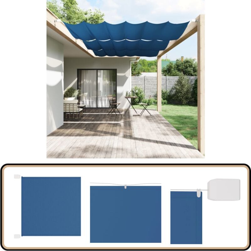 Auvent vertical Bleu 250x270 cm Tissu oxford - Auvent Vertical - Écran De Balcon - Protection Solaire - Intimité Balcon - Parasol Vertical