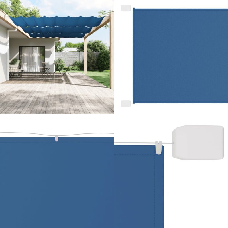 Auvent vertical Bleu 250x360 cm Tissu oxford - Parasol - Voile D'ombre - Protection Solaire - Intimité Balcon - Écran De Balcon - Home & Living
