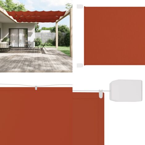Auvent vertical Terre cuite 140x420 cm Tissu oxford - Parasol - Écrans De Balcon - Voile D'ombrage - Intimité Terrasse - Protection Solaire - Home & Living