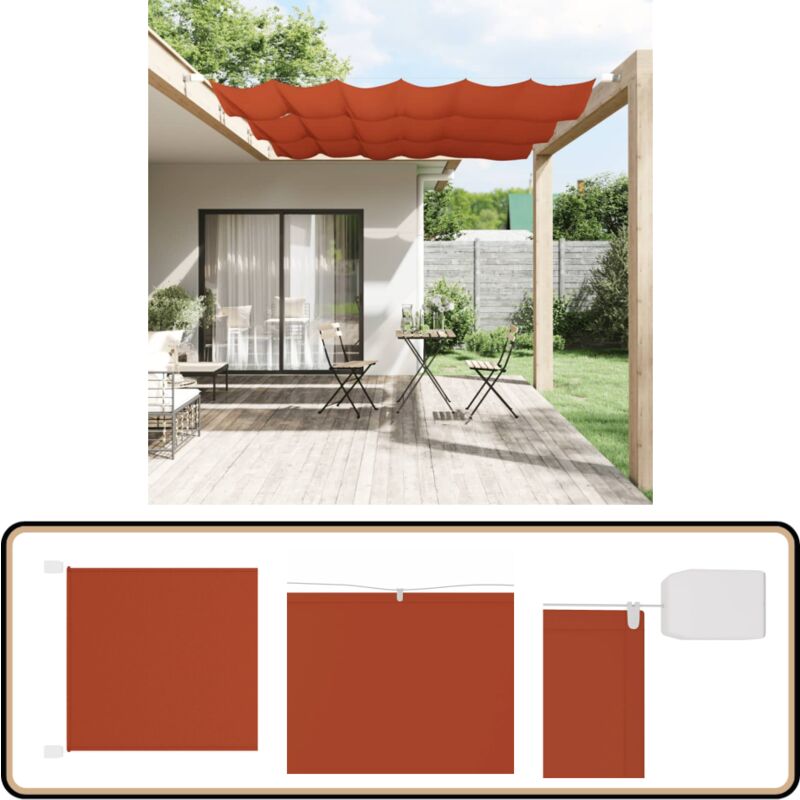 Auvent vertical Terre cuite 60x360 cm Tissu oxford - Parasol - Voile D'ombrage - Écran De Balcon - Intimité Balcon - Décoration Extérieure