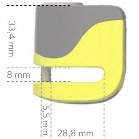 AUVRAY Roller-Scheibenschloss mit Alarm B-LOCK 06 MINI – gelb und schwarz, Stiftdurchmesser 5,5 mm