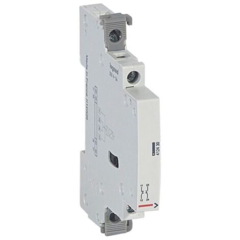 Auxiliaire de signalisation pour contacteur 2 modules 25A - 5A 250V - contact O+F - 0,5 module - LEGRAND
