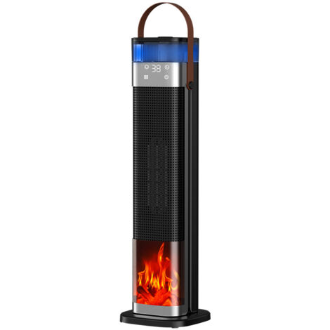 Auxiliary Heater, 2000W Electric Radiator, Ceramic, Remote Control, 3 Modes, 3D Flame, 70° Oscillation, Tip-Over/Overheat Protection, Fast Heating, for Home, Living Room, Office