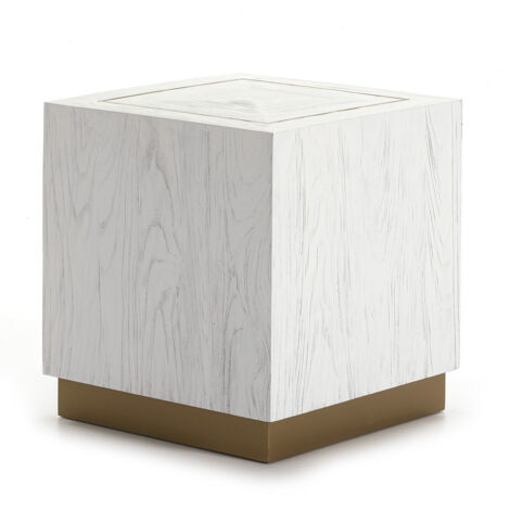 Auxiliary Tabelle 55x55x60 Weißes Holz / Goldmetall Möbel / Nachttische alle Stile, um dem Haus eine Note zu verleihen