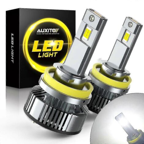Auxito Lot de 2 ampoules LED turbo Canbus 25 000 lm 100 W pour phares de voiture, sans erreur, 6 500 K blanc, 12 V - H8
