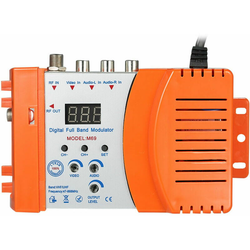Av to rf Modulator Audio and Video Converter Signal Amplifier vhf/uhf Orange M69 Small European Standard 230V