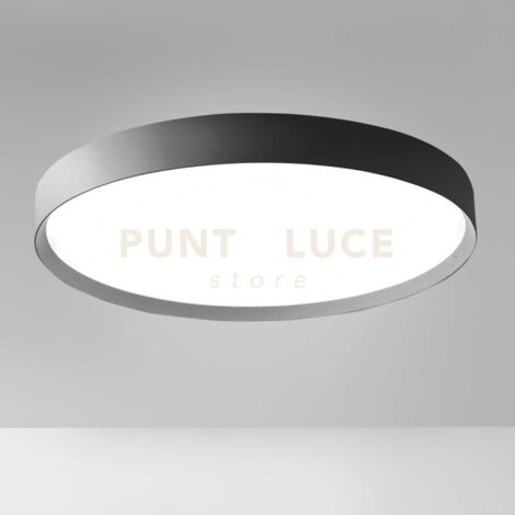 AVA P/G - PLAFONIERA IN ALLUMINIO NERO A LED 3000-4000K 5200-5400LM 80W DIMMERABILE D.80CM
