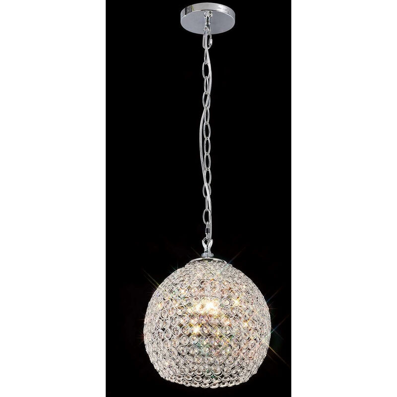 09diyas - Ava pendant lamp 4 Bulbs polished chrome / crystal