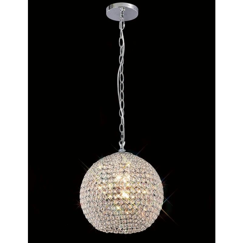 09diyas - Ava pendant lamp 5 Bulbs chrome polished / crystal