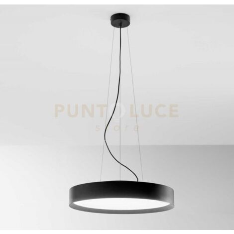 AVA S/P - LAMPADARIO A SOSPENSIONE NERO A LED 3000-4000K 6200-6500LM 60W+10W DOPPIA EMISSIONE DIMMERABILE D.60CM
