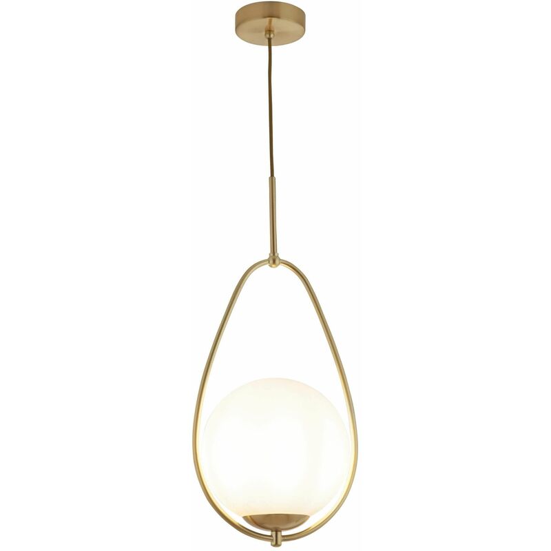 03-searchlight - Avalon ball pendant light 1 bulb gold with opal glass