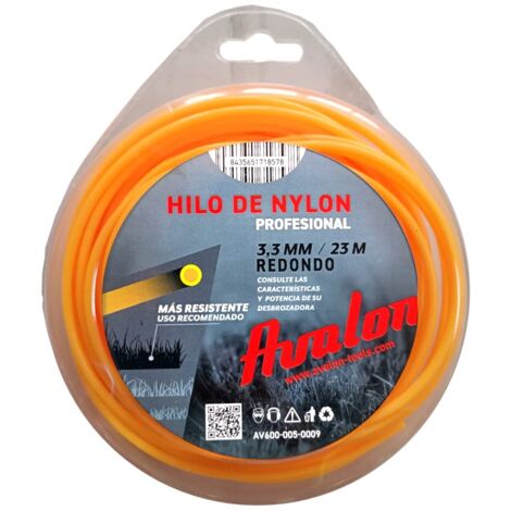Avalon - Filo Rotondo in Nylon Universale per decespugliatore e Tosaerba (3,3 mm x 23 m) - Elevata Durata e Prestazioni ottimali nelle attività di decespugliamento