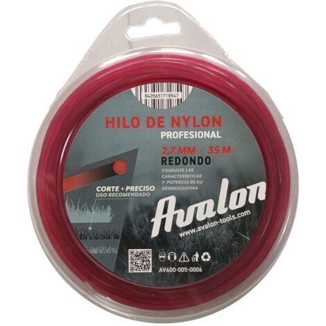 Avalon - Filo Rotondo per decespugliatore e Tosaerba in Nylon Universale (2 mm x 35 M) - Elevata Durata e Prestazioni ottimali nelle attività di decespugliamento