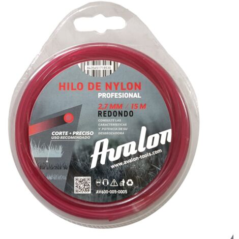Avalon - Filo Rotondo per decespugliatore e Tosaerba in Nylon Universale (2,7 mm x 15 M) -Elevata Durata e Prestazioni ottimali nelle attività di decespugliamento