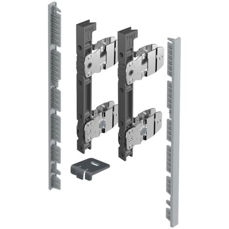 AvanTech YOU Kit di connettori per la facciata interna da tagliare su misura - Altezza 187 mm - Argento - HETTICH - 9257613