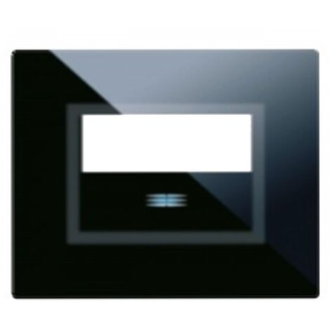Ave Placa táctil de cristal 3 módulos Para 1 módulo porta nombres color del botón Acabado negro pulido 44PVT
