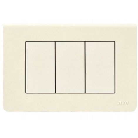 Ave placca 3 moduli bianca in tecnopolimero bianco 45p63