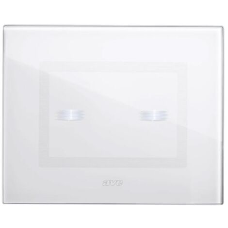 Ave Plaque de touche en verre 3 modules Pour 2 commandes cachées couleur Blanc finition polie 44PVTC02B