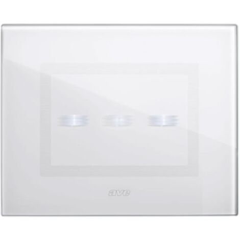 Ave Platte aus Glas 3 Module für 3 verdeckte Steuerungen Farbe weiß poliert 44PVTC3BL