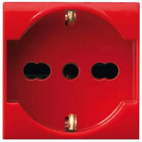 Ave presa schuko bipasso rossa s44 2 moduli 442090/15tsr
