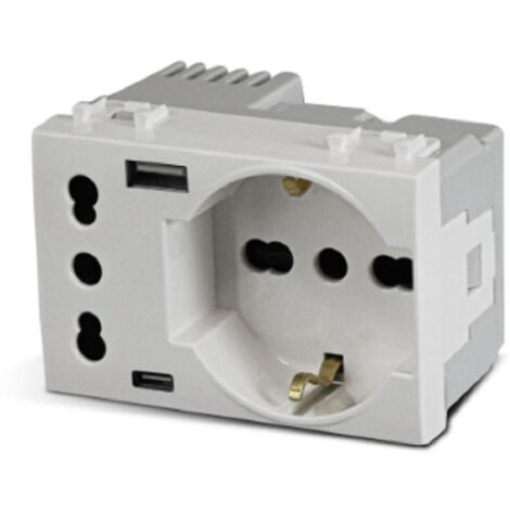 Ave presa schuko+ita+usb a/c domus 3m 44109015usb