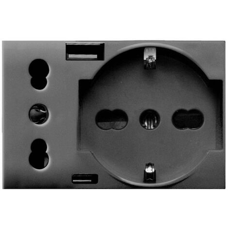 Ave presa schuko+ita+usb a/c tekla 3moduli  44509015usb