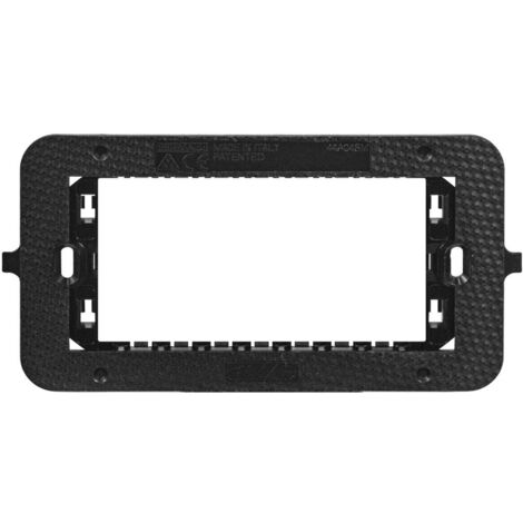 Ave supporto smart44 nero con viti  4 moduli per scatole rettangolari 44a04sm