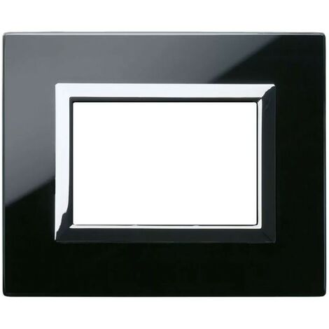 Ave Vera Sistema 44 verre plaque 3 modules noir absolu 44PV3NAL
