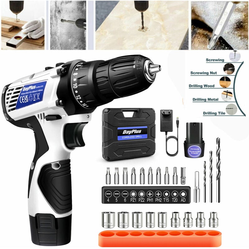 Avec 1x batterie foret sans fil foret sans fil 45nm