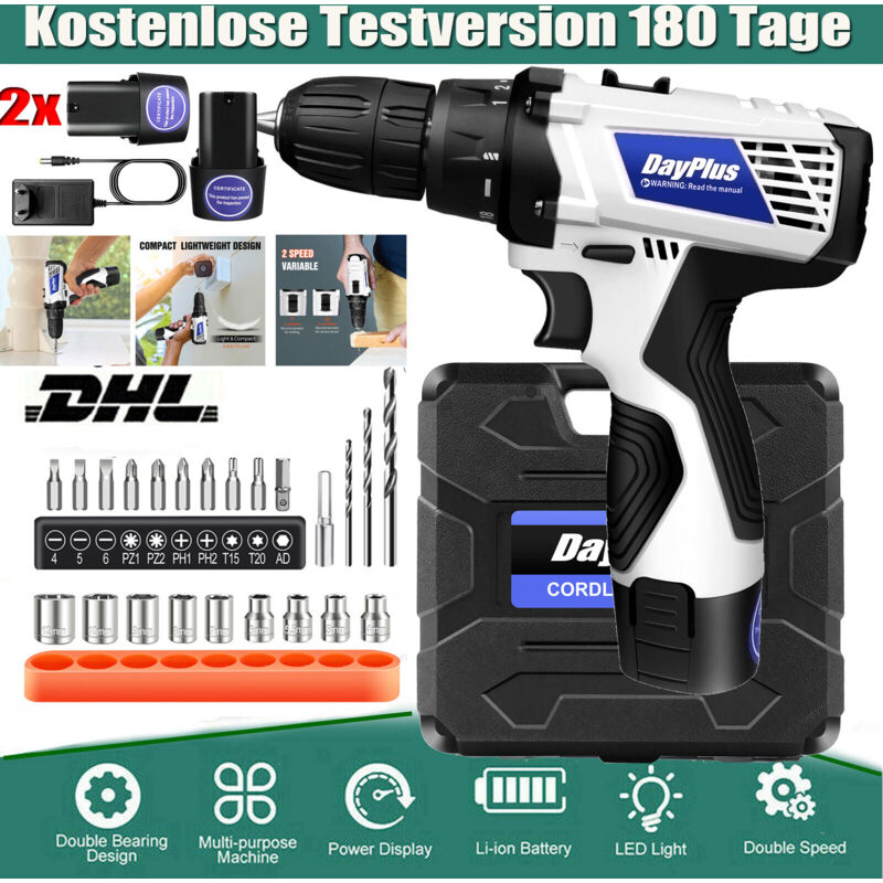 Avec 2 batteries Visseuse sans fil Kit perceuse-visseuse sans fil Perceuse sans fil 45NM