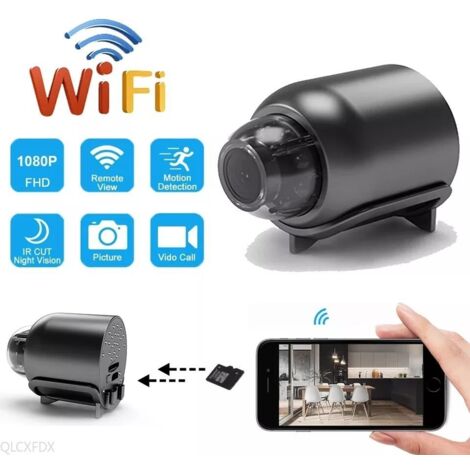 （Avec carte mémoire 32G）Caméra Cachée sans Fil, 1920x1080P Mini Caméra WiFi Grand, Nanny Cam pour Caméra Espion de Sécurité à Domicile avec Détection
