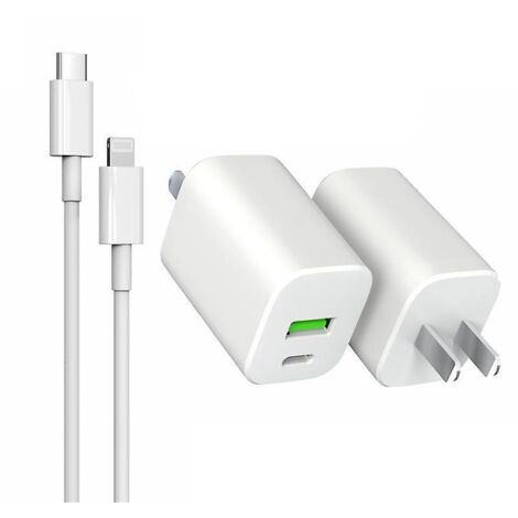 avec Deux Cbles De Donnes , Prise Chargeur Usb C 30w Secteur Pour Apple Iphone 14 13 12 11 X Samsung S21 S20 A53 Huawei Xiaomi Honor Ipad Charge R