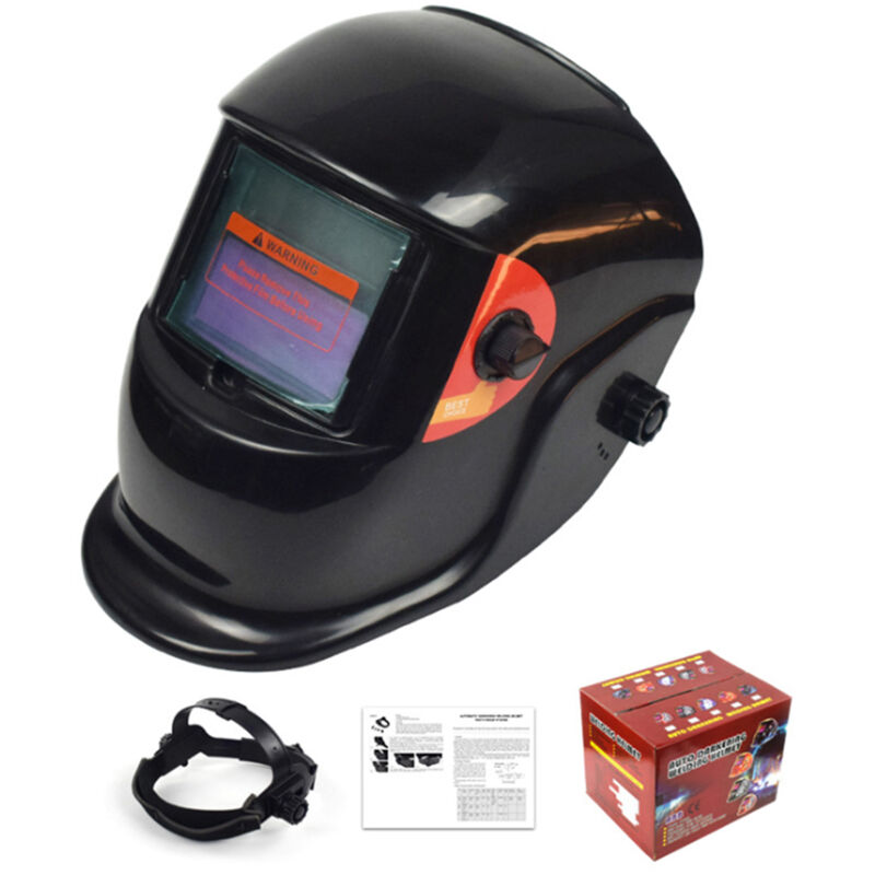 Avec emballage) Masque de soudage solaire à gradation automatique (107Y02 couleur primaire noir) 90 35 mm
