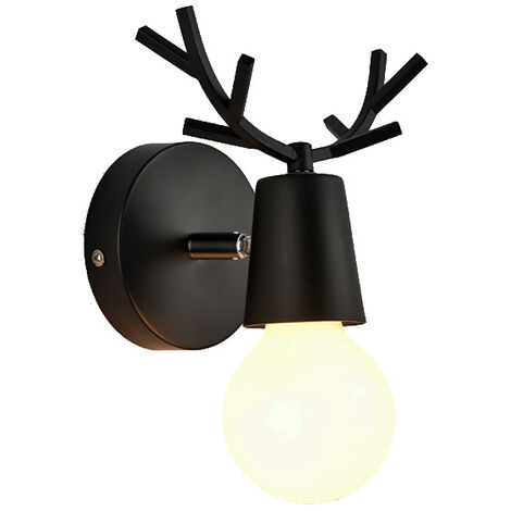 Avec LED-7W ampoule chaude applique murale moderne applique murale minimaliste applique murale créative en bois de cerf salon chambre chevet