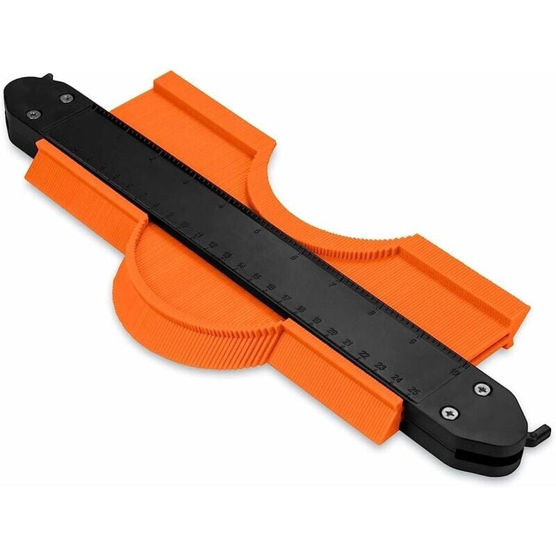 Avec serrure tête ronde tête carrée profil jauge profil règle copie jauge Contourgauge radian règle shaper serrure en aluminium 10 pouces 25cm