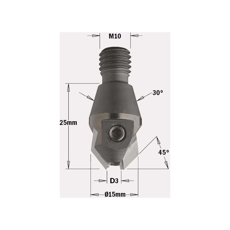 

CMT - Avellanador portabroca de mango cilíndrico - Diámetro: 3 - Eje: M10/30º - Rotación derecha