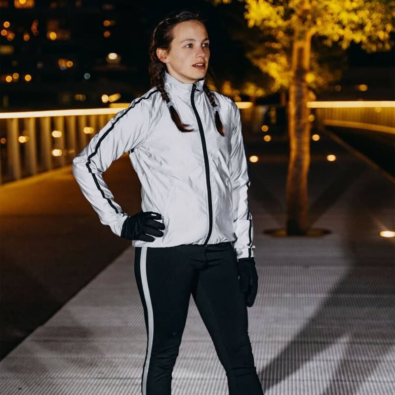 

Avento Chaqueta de correr reflectante para mujer 38 74RB-ZIL-38