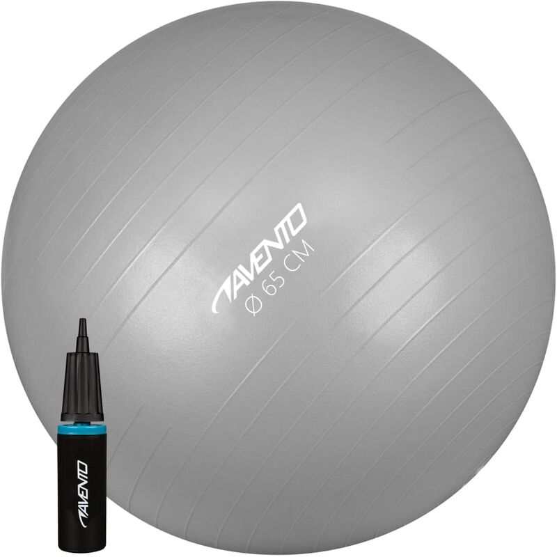 

Pelota de fitnes/gimnasio y bomba plateada 65 cm diámetro - Plateado - Avento