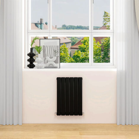 AVER-GROWTH Black Radiator Horizontal Flat Panel Double Panel Rad 600x408mm