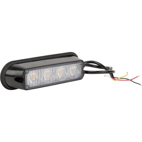 Avertisseur flash LED orange 4x3W 12/24V UNIVERSEL LA20011