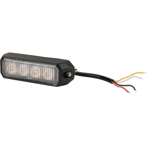 Avertisseur flash LED orange 4x3W 12/24V UNIVERSEL LA20013