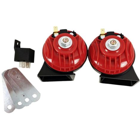 Avertisseur sonore double klaxon 10710 – Pression acoustique 112 dB – Tension 12 V – Montage facile sur voiture ancienne
